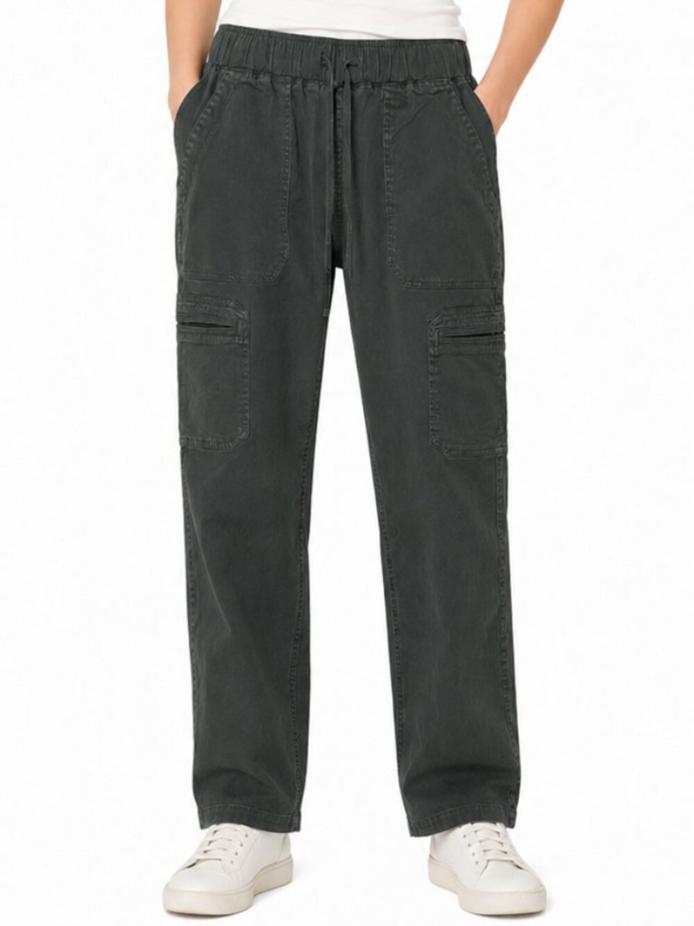 Buffalo David Bitton Women's Tencel Pull-On Cargo Pants Sage Green XS NWT
